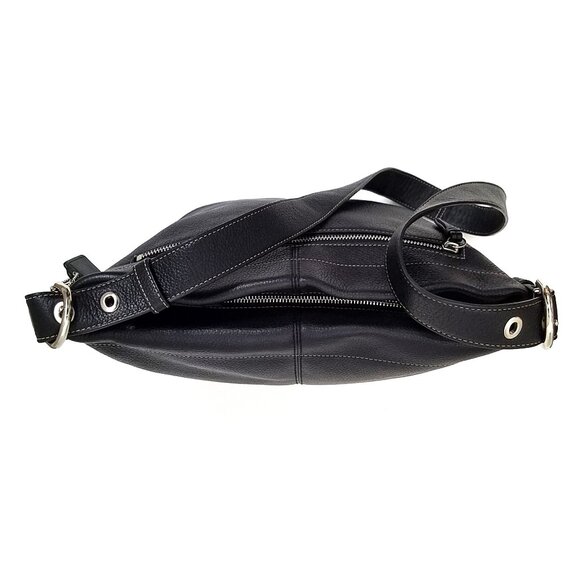 Coach Legacy Soho Black Pebble Leather Shoulder Crossbody Hobo Bag #F15064 - Picture 4 of 12